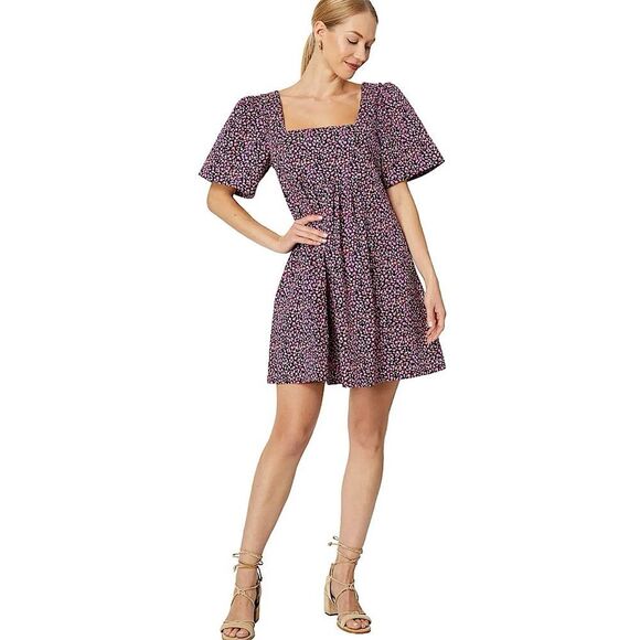 Draper James Mini Dress Floral Puff Sleeves & Pockets Size Small - Picture 5 of 12